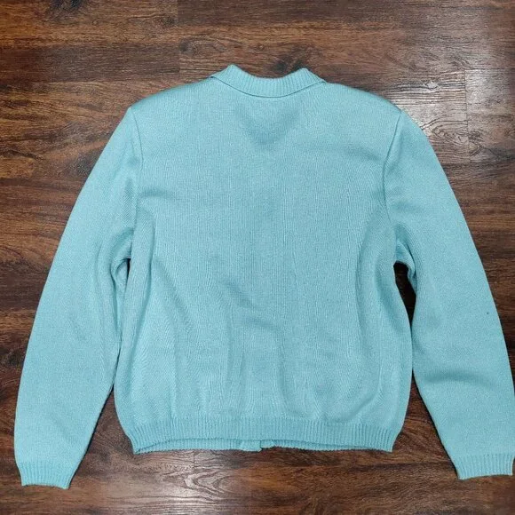 Vintage Mita Blue Knit Button Front Longsleeve Cardigan Top & Skirt Set Size 12P - Picture 3 of 14